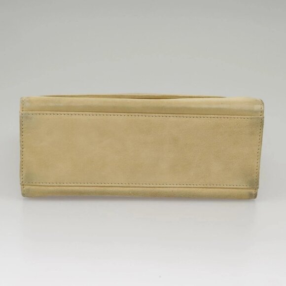 Salvatore Ferragamo Hand Bag Suede 2way Beige Silver Auth 102527 - Picture 7 of 16